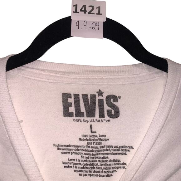 Elvis T-shirt, Casual, White Tee, Elvis, L, White, Gray, Black - Picture 2 of 3